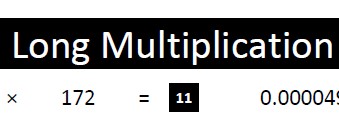 Practise long multiplication including with decimals